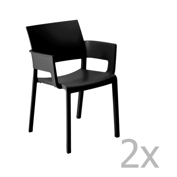 Set od 2 crne vrtne stolice Resol Fiona