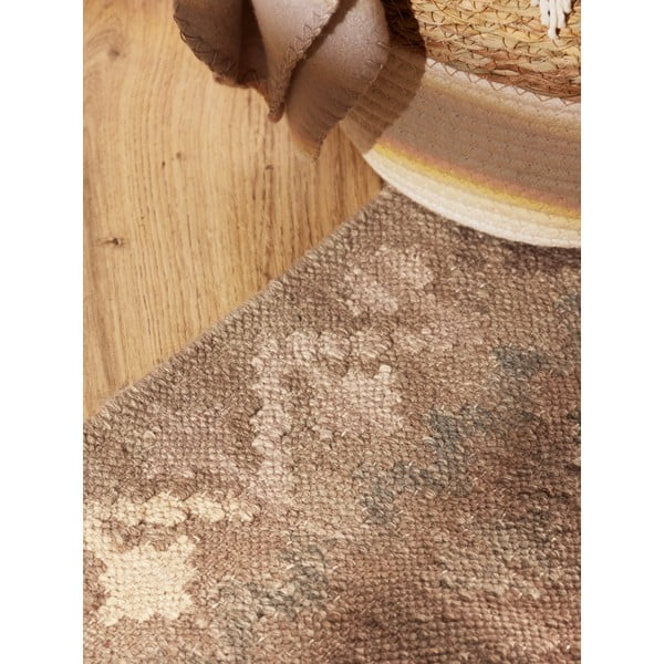 Svijetlo plava/bež obostrana/ručno rađena vunena staza 60x190 cm Kamal Dune – Nouristan-image-4