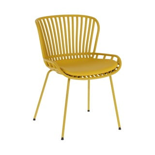 Senf žuta vrtna stolica sa čeličnom konstrukcijom Kave Home Surpik
