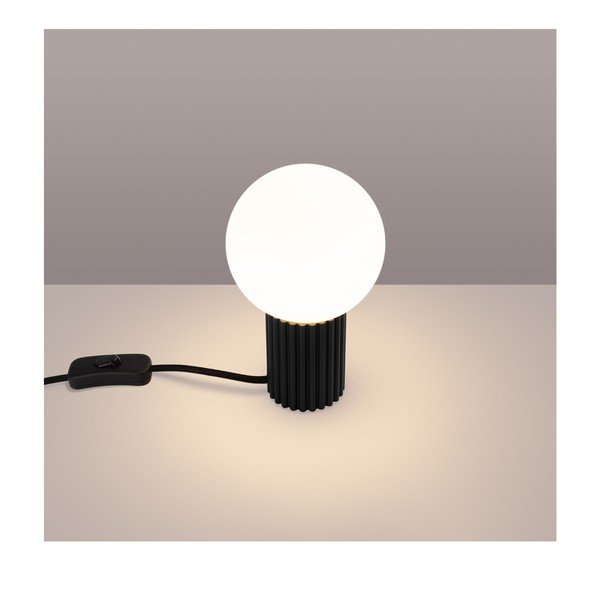 Crna stolna lampa sa staklenim sjenilom (visina 19 cm) Orbital – Sollux-image-1