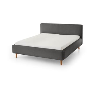 Antracitno sivi tapecirani bračni krevet bez podnice 160x200 cm Mattis – Meise Möbel