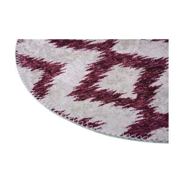 Bordo-bijeli perivi okrugli tepih ø 100 cm - Vitaus-image-2