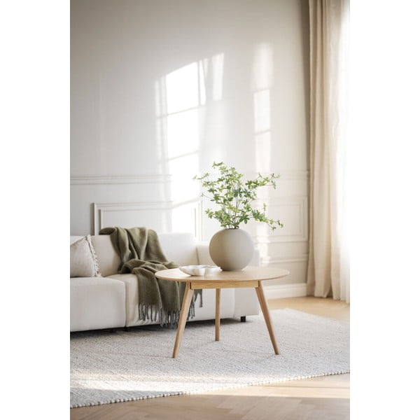 Okrugli stolić u dekoru hrasta u prirodnoj boji 90x90 cm Yumi - Rowico-image-2