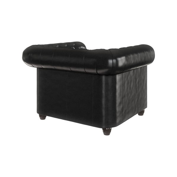 Crna fotelja od imitacije kože York - Ropez-image-2