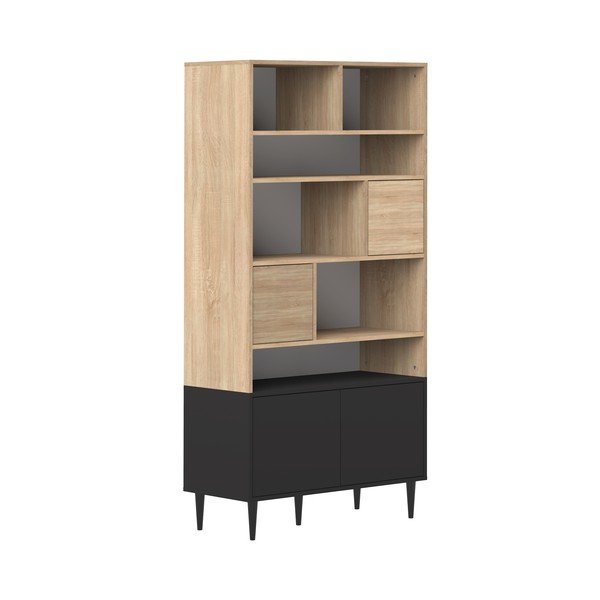 Crni regal u dekoru hrasta 90x180 cm Horizon - TemaHome -image-2