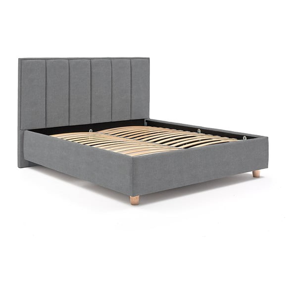 Plavo-sivi bračni krevet s rešetkom i prostorom za odlaganje ProSpánek Wega, 180 x 200 cm-image-2