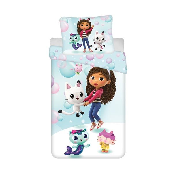 Dječja posteljina za krevet za jednu osobu od mikrovlakana 140x200 cm Gabby's Dollhouse "bubbles" – Jerry Fabrics