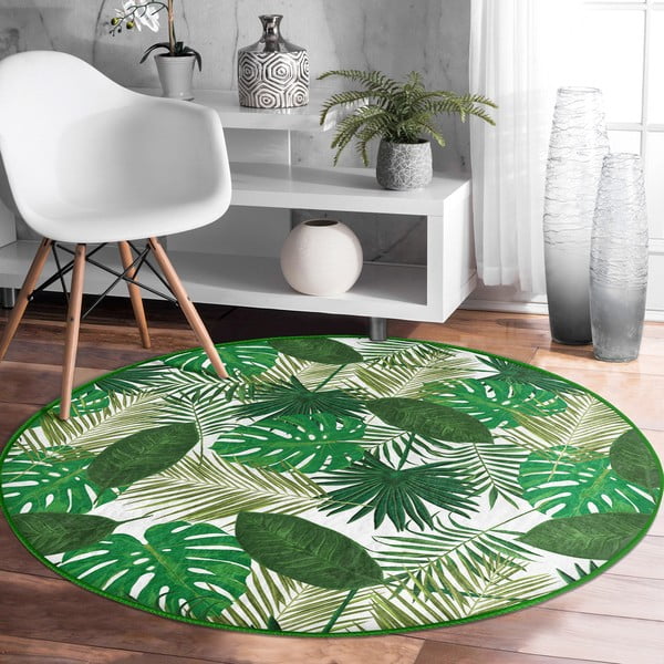 Zeleni periv/pogodan za robotski usisavač okrugli tepih ø 100 cm Comfort – Mila Home-image-3