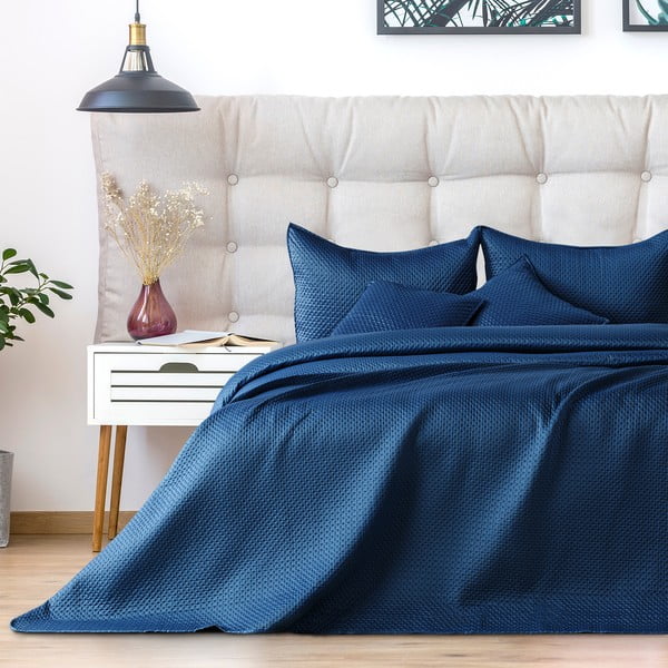 Plavi prekrivač za krevet za jednu osobu DecoKing Carmen, 210 x 170 cm