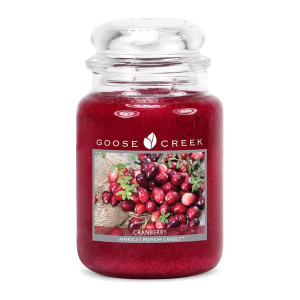 Mirisna svijeća u staklenoj posudi Goose Creek Cranberry, 150 sati gorenja