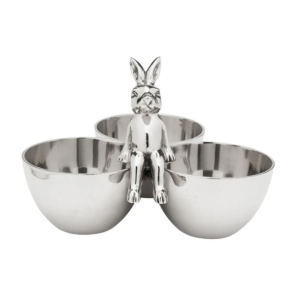 Ukrasna zdjela za posluživanje u srebrnoj boji Kare Design Bunny Tre