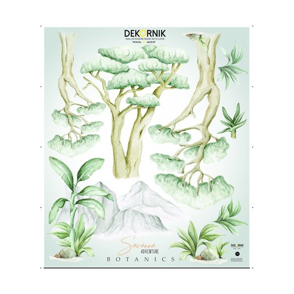 Set zidnih samoljepljivih naljepnica Dekornik Savanna Botanics