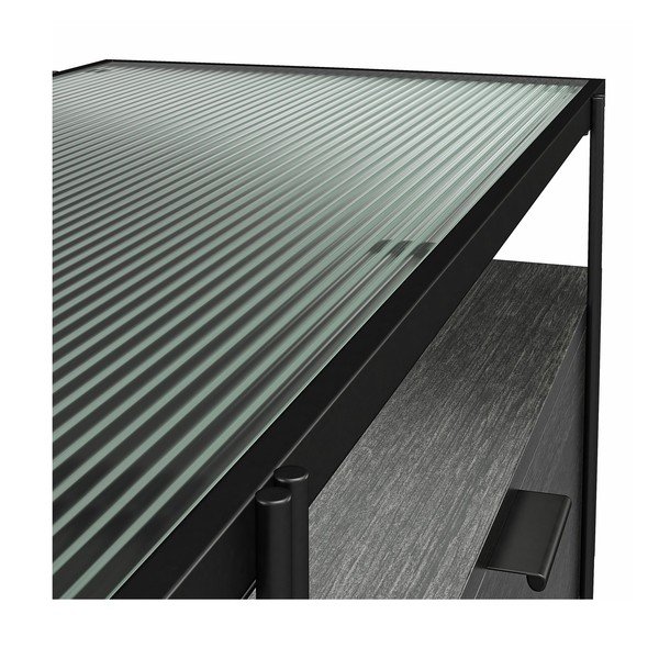 Crna TV komoda u dekoru hrasta 140x50 cm Wainwright - Queer Eye-image-1