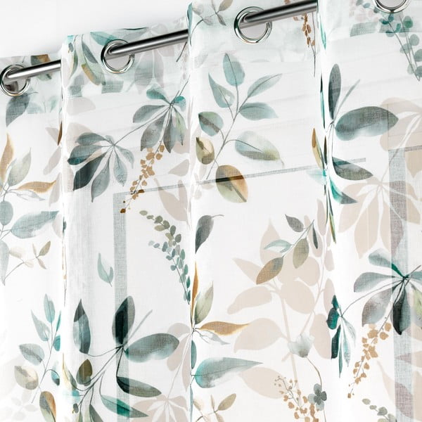 Bijela/zelena prozirna zavjesa 140x240 cm Dilaris – douceur d'intérieur-image-2