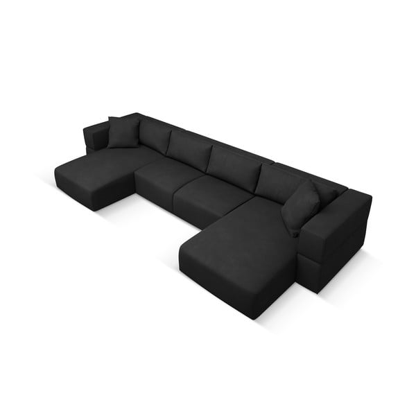 Crna kutna garnitura (u obliku slova "U") Esther – Milo Casa-image-2