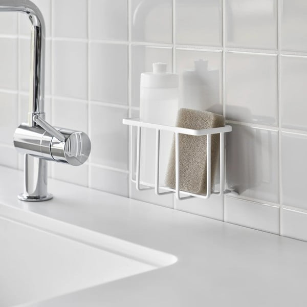 Bijeli metalni držač za deterdžente s postavljanjem bez bušenja Film Hook – YAMAZAKI-image-2