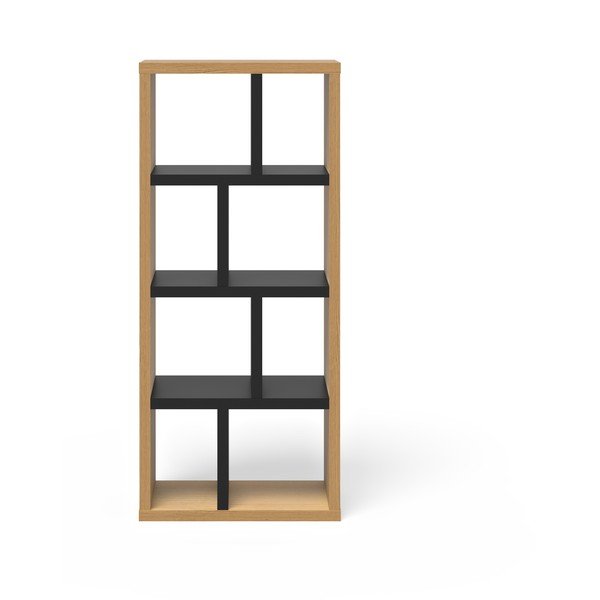 Crna/u prirodnoj boji biblioteka u dekoru hrasta 70x159 cm Berlin – TemaHome