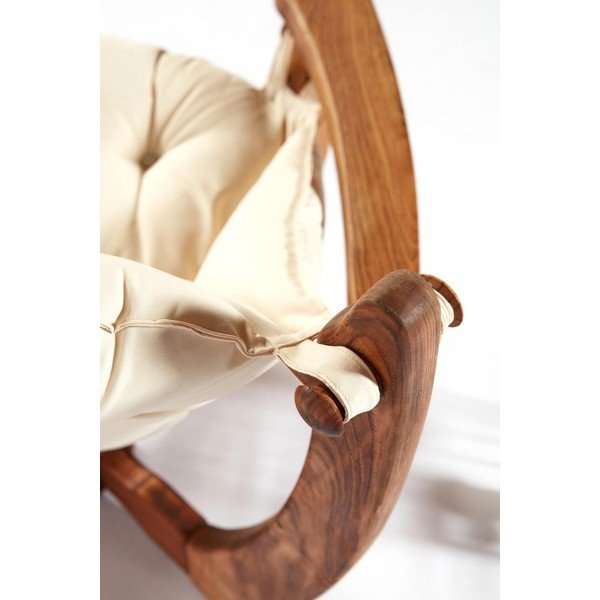 Krem/u prirodnoj boji vrtna fotelja od masivnog drveta Relax – Floriane Garden-image-1