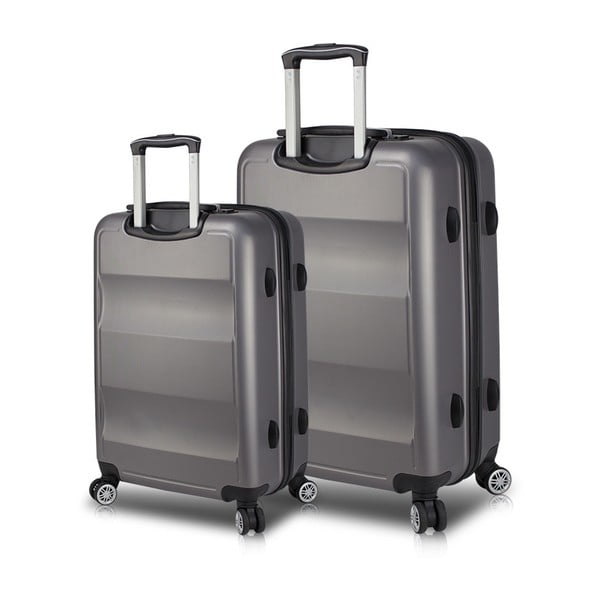 Set od 2 siva putna kovčega na kotačima s USB priključcima My Valice LASSO Large &amp; Medium