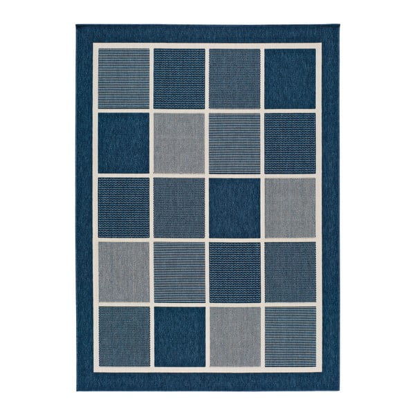 Plavi vanjski tepih Universal Nicol Squares, 140 x 200 cm