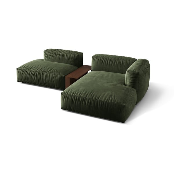 Zelena baršunasti kutna garnitura (s desnim kutom/s ležaljkom) Martina – Micadoni -image-2