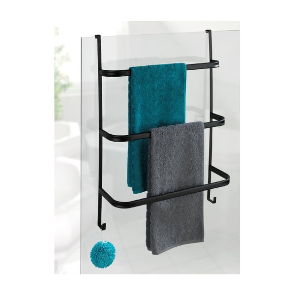 Crni stalak za ručnike Wenko Towel Holder Black, 21 x 54 cm-image-4