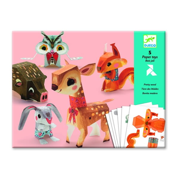 Set od 5 origami papirnatih slagalica Djeco Fauna