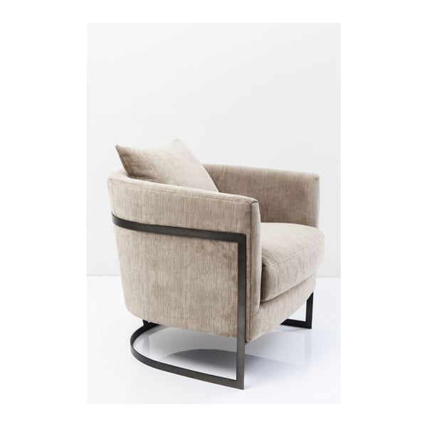 Siva fotelja s crnim detaljima Kare Design La Vida
