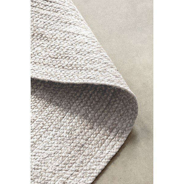 Bijeli obostrani/ručno rađen juten okrugao tepih ø 140 cm Braided – Hanse Home-image-4
