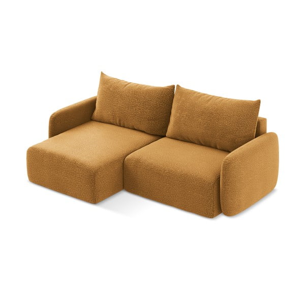 Narančasta sklopiva/s prostorom za odlaganje kutna garnitura (s lijevim kutom) Kalena – Makamii-image-4