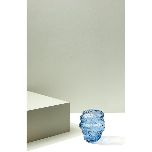 Svijetlo plava staklena ručno izrađena vaza (visina 18 cm) Aurora – Hübsch-image-3