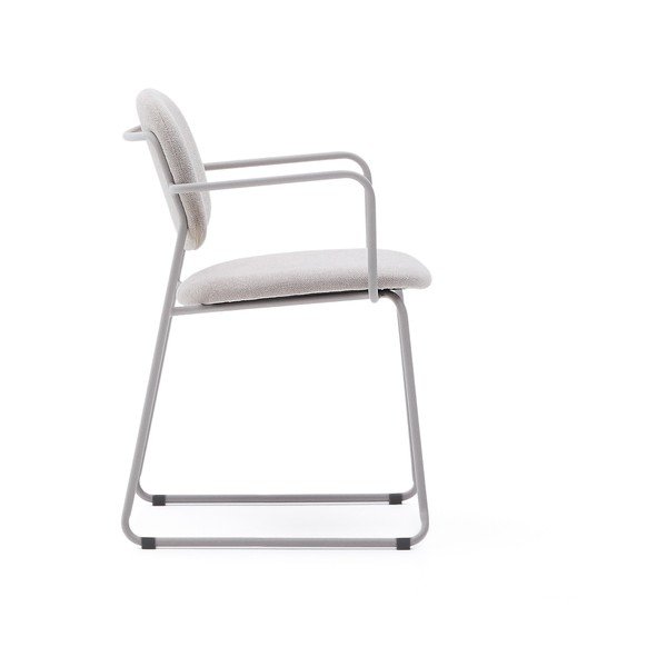 Bež metalna blagovaonska stolica s naslonima za ruke Meli – Kave Home-image-3