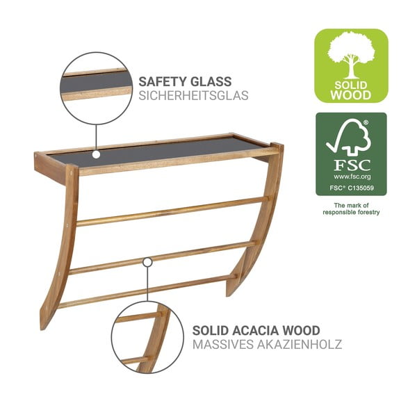 Drveni zidni držač za ručnike u tamnoj prirodnoj boji Fondi – Wenko-image-3