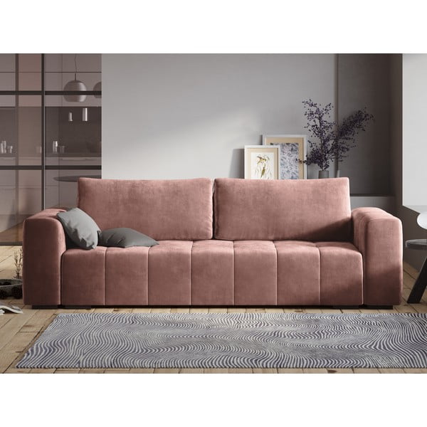 Rozi baršunasti kauč na razvlačenje Milo Casa Luca-image-1