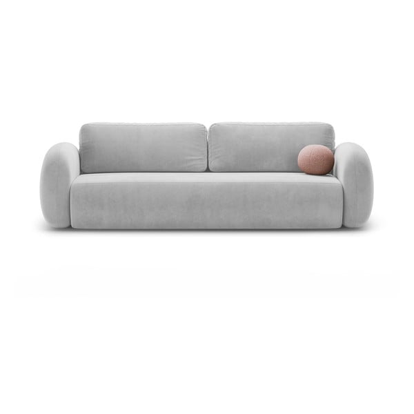 Svijetlo siva baršunasti sklopiva/s prostorom za odlaganje sofa 262 cm Tonale – Cosmopolitan Design