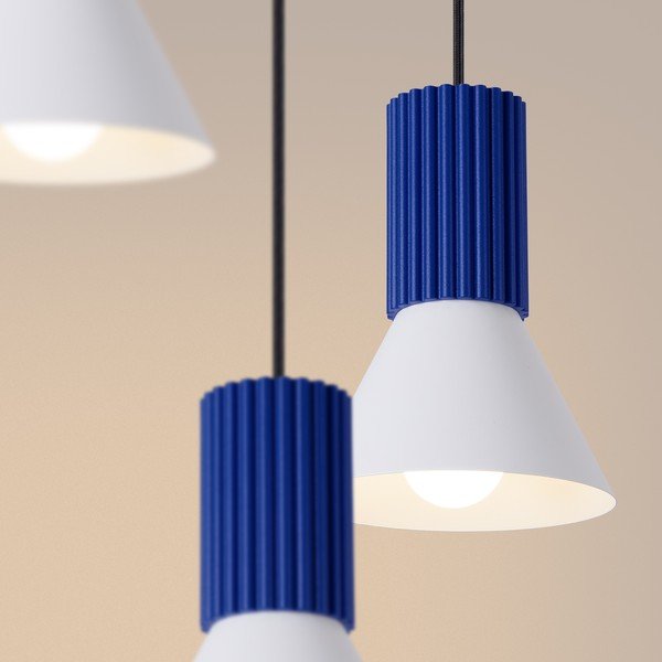 Plava metalna viseća svjetiljka ø 30 cm Niru – Sollux-image-3
