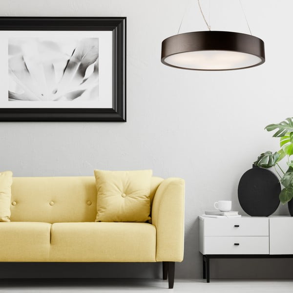 Tamno smeđa viseća svjetiljka sa staklenim sjenilom ø 47 cm Eveline – LAMKUR-image-1