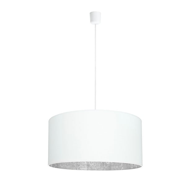 Bijela stropna svjetiljka s detaljima u srebrnoj boji Sotto Luce Mika, Ø 50 cm