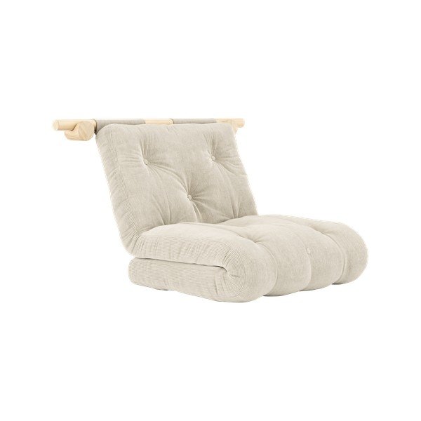 Krem fotelja od samta Hooked – Karup Design