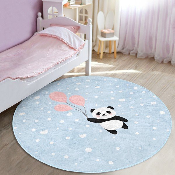 Svijetlo plavi dječji tepih ø 80 cm Comfort – Mila Home-image-1
