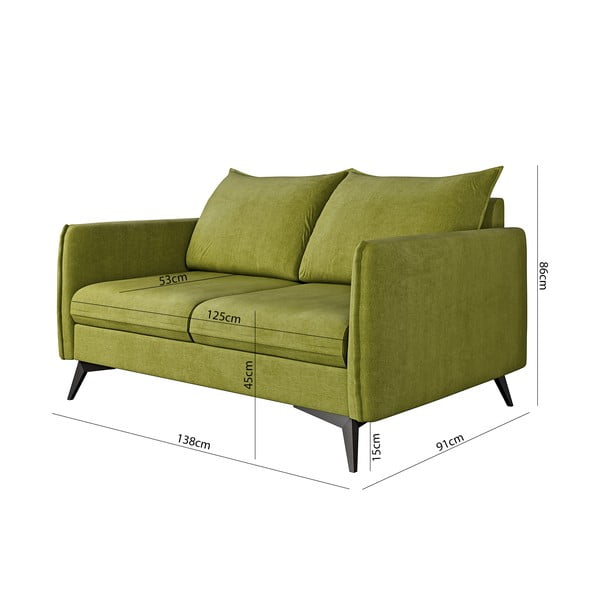 Zelena sofa 138 cm Juli Bis – Ropez-image-3