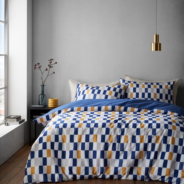 Pamučna posteljina za bračni krevet 200x200 cm Oblong Checkerboard – Content by Terence Conran