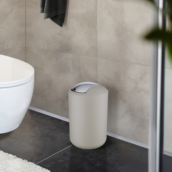 Smeđe-siva plastična kanta za smeće 6,5 l Brasil – Wenko-image-1