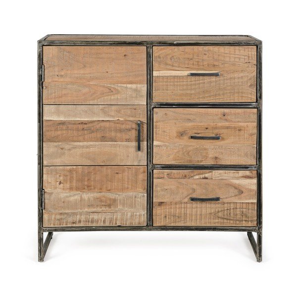 Komoda od masivnog bagrema u prirodnoj boji 90x90x40 cm Elmer – Bizzotto-image-2