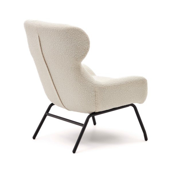 Krem fotelja od bouclé tkanine Belina – Kave Home-image-2