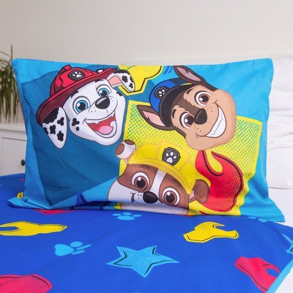 Plava pamučna dječja posteljina za dječji krevetić 100x135 cm Paw Patrol "Pawsome days ahead" – Jerry Fabrics-image-3