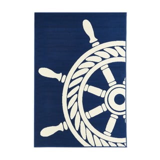 Tamnoplavi vanjski tepih Floorita Wheel, 133 x 190 cm