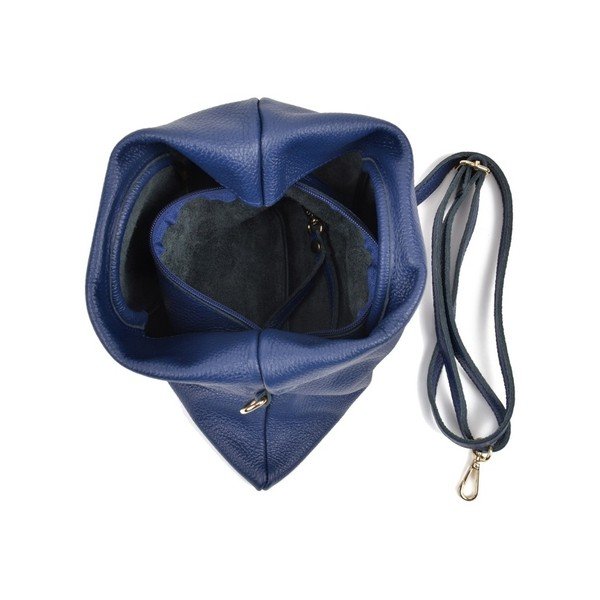 Plava kožna torbica Luisa Vannini Pergon Cross-image-2