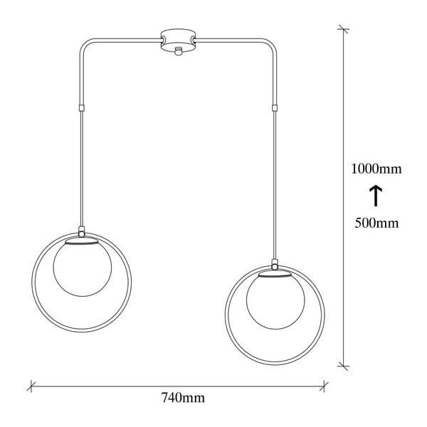 Crna metalna viseća svjetiljka Opviq lights Flovena-image-2