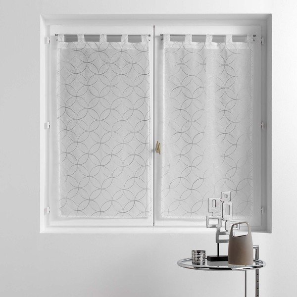 Bijele/sive prozirne zavjese u setu 2 kom 60x90 cm Olympia – douceur d'intérieur-image-2
